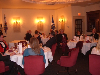 dinner guests sitting at tables