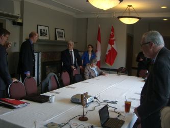 view of some members in luncheon room