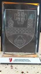 etching of Vicken Koundakjian's shield